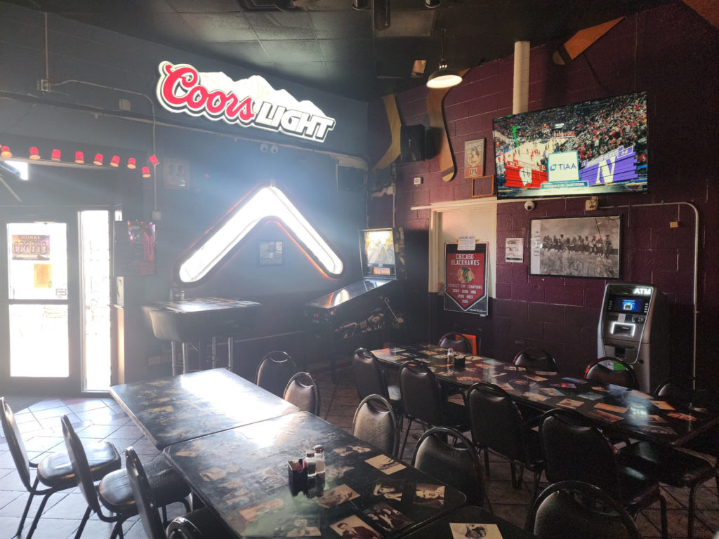 Inside Boomerangs Bar & Grill in Urbana.