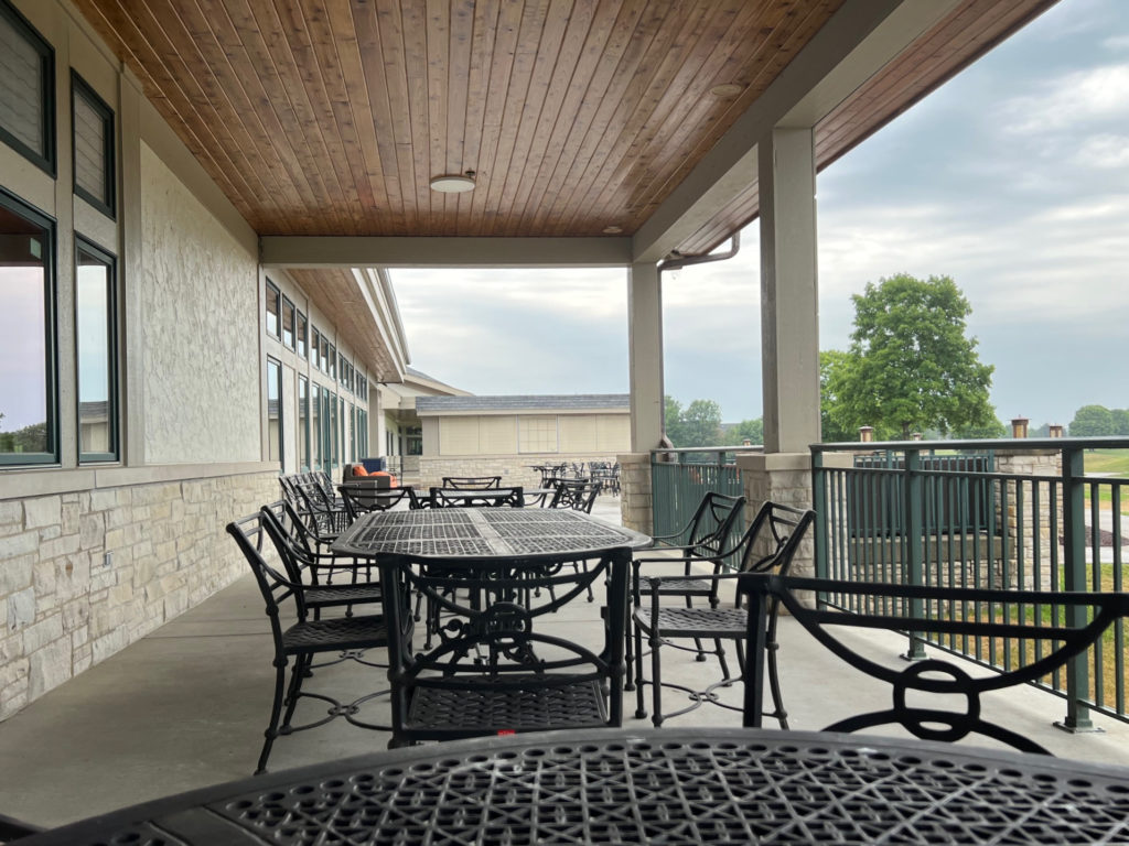 The patio of Atkins Golf Course restaurant area now Oskee's Sports Pub.