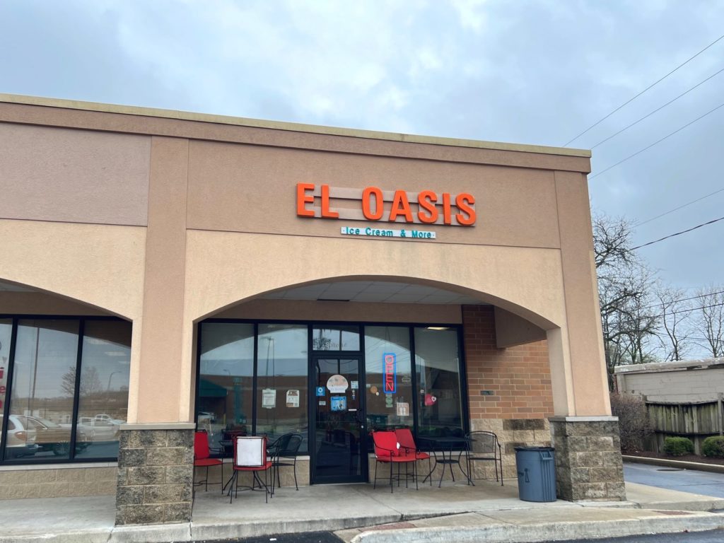 The exterior of El Oasis ice cream shop in Urbana.